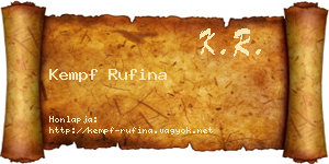 Kempf Rufina névjegykártya